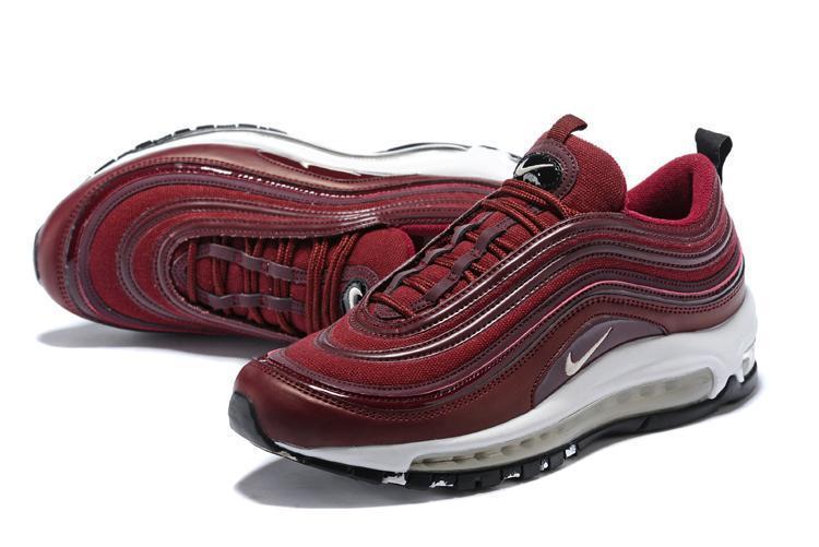 Nike Air Max 97 Wine Red White Shoes Sale Men Size US 7, 8, 8.5, 9, 10, 11