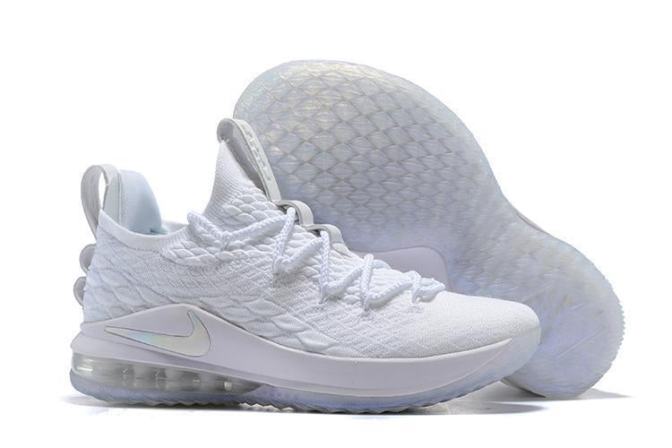 Nike Lebron XV 15 Low EP All White Men Shoes Sale Size US7,8,8.5,9,10,11,12