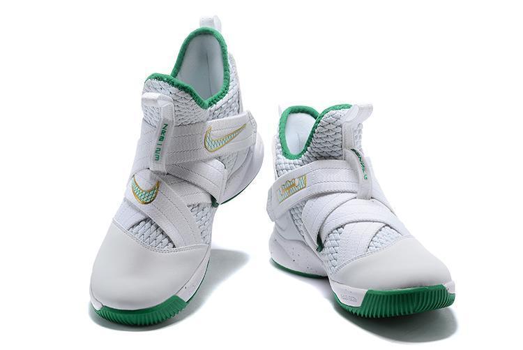 Nike Lebron Soldier XII 12 SFG EP Grey White Green Men Shoes Sale Size US7,8,8.5,9,10,11,12