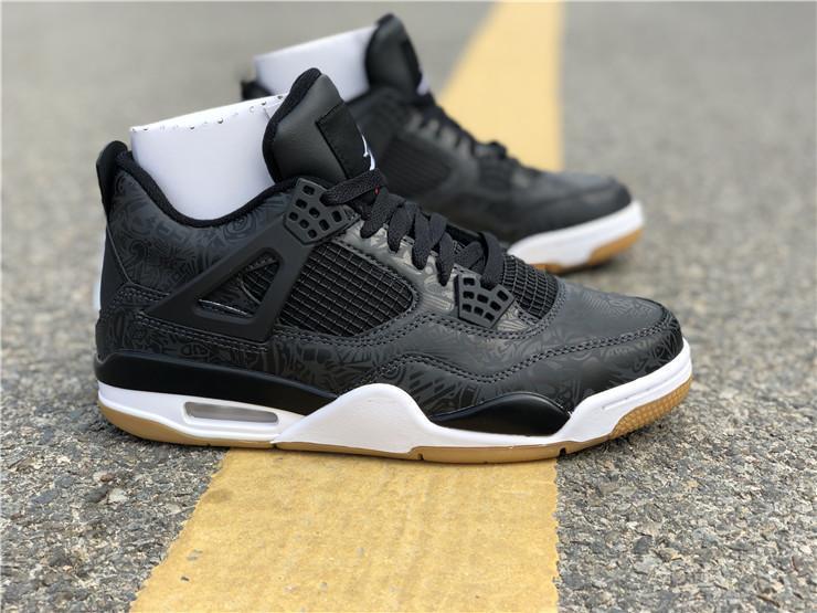 Nike Air Jordan 4 SE Retro Black White Light Gum Brown White Black Men Shoes Sale