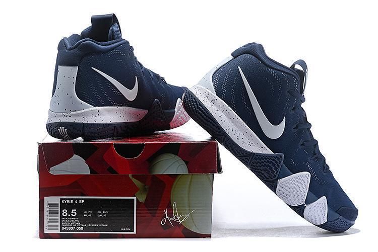 Nike Kyrie 4 Navy White Men Basketball Shoes Sale Size US 7,8,8.5,9.5,10,11,12