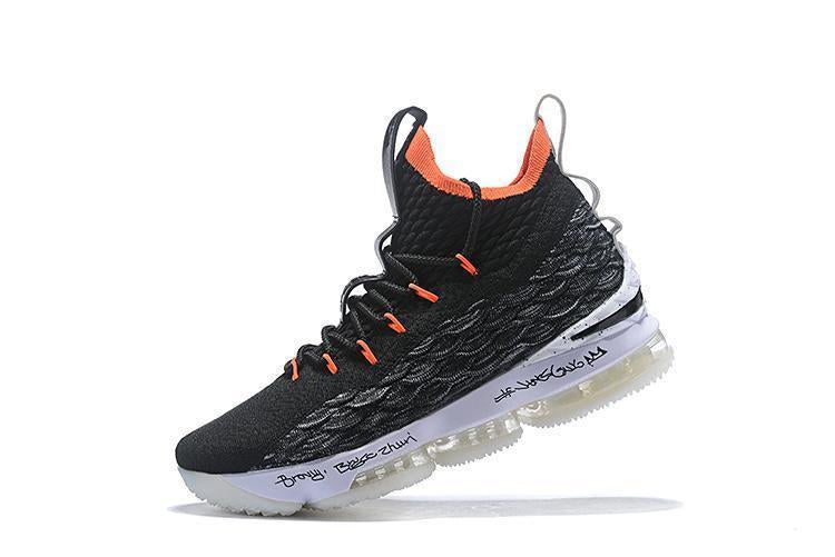 Nike Lebron XV 15 Black White Orange Men Shoes Sale Size US7,8,8.5,9,10,11,12