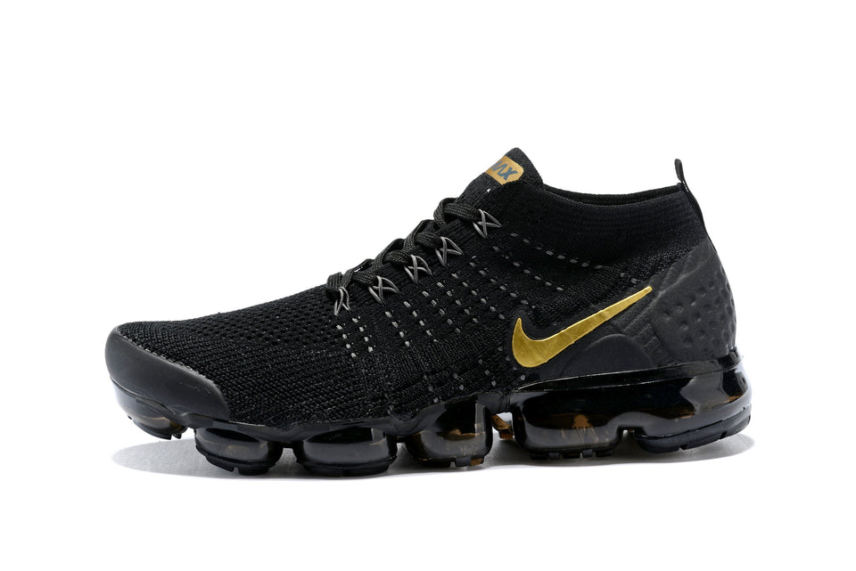 Nike Air Vapormax Flyknit 2 Black Gold Shoes Sneakers Men Sale Size US 7, 8, 8.5, 9, 10, 11