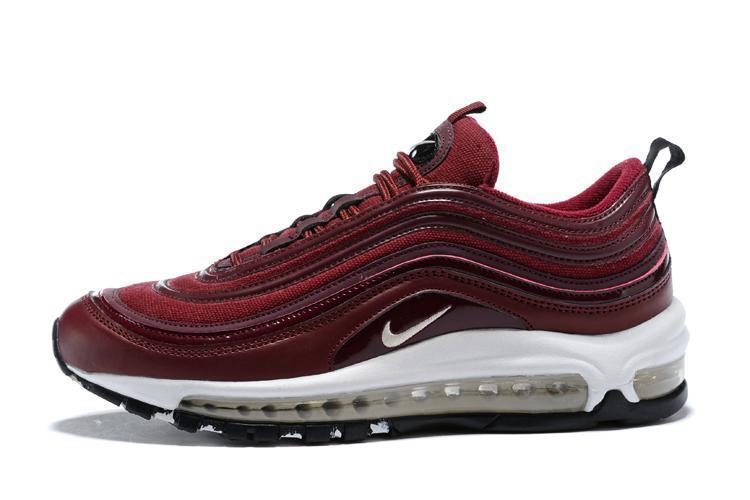 Nike Air Max 97 Wine Red White Shoes Sale Men Size US 7, 8, 8.5, 9, 10, 11