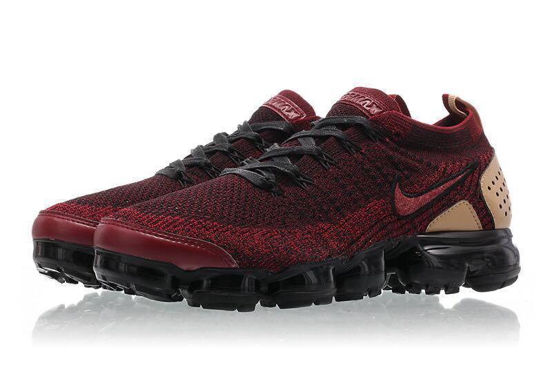 Nike Air Vapormax Flyknit 2 Red Brown Shoes Sneakers Men Sale Size US 7, 8, 8.5, 9, 10, 11