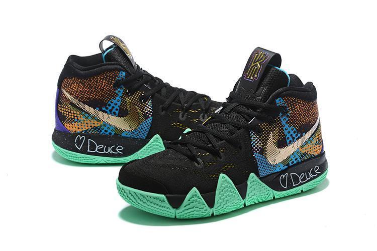 Nike Kyrie 4 Black Green Men Basketball Shoes Sale Size US 7,8,8.5,9.5,10,11,12