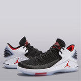 Jordan Xxxii Low Basketball Shoe - Black/university Red-white - Mens