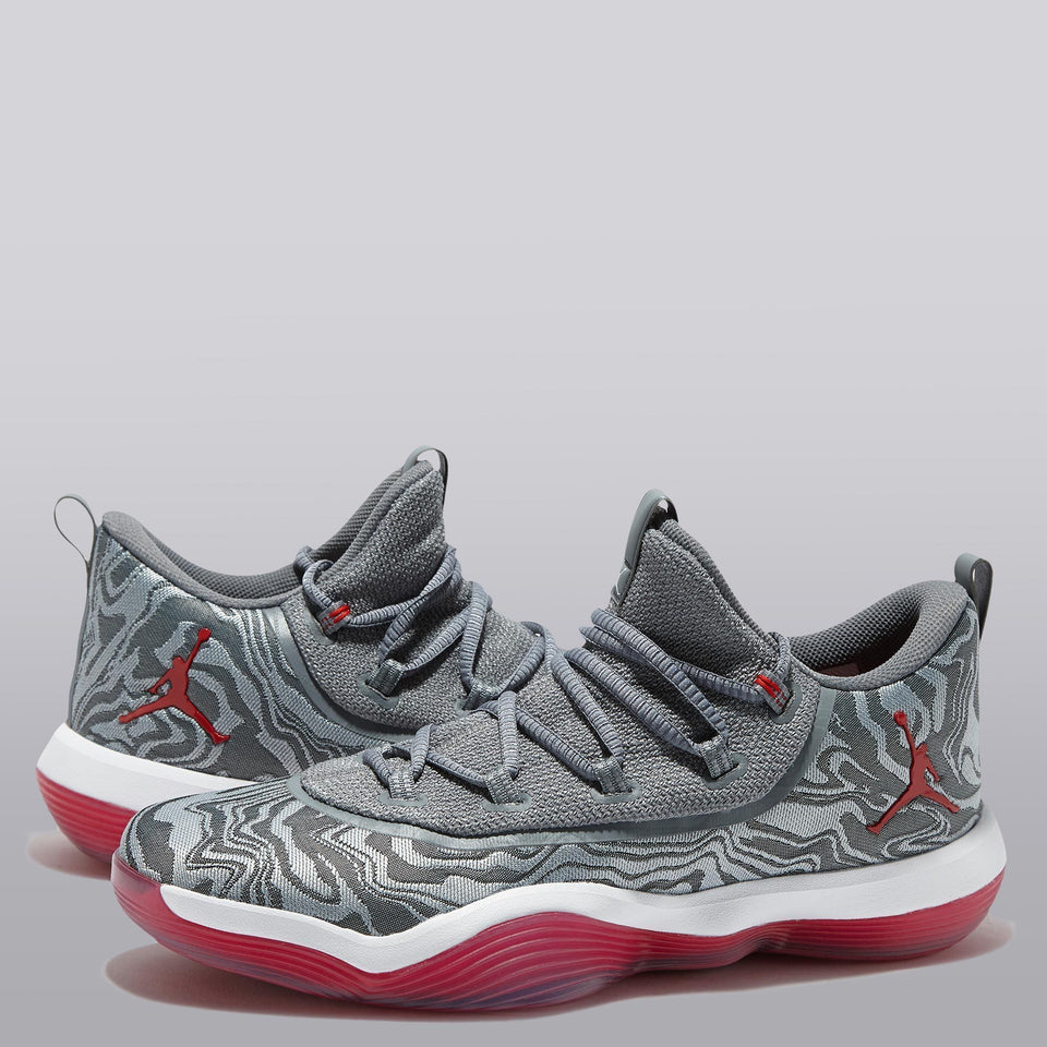 Jordan Super Fly 2017 Low Basketball Shoe - Wolf Grey/gym Red-cool Grey/white - Mens