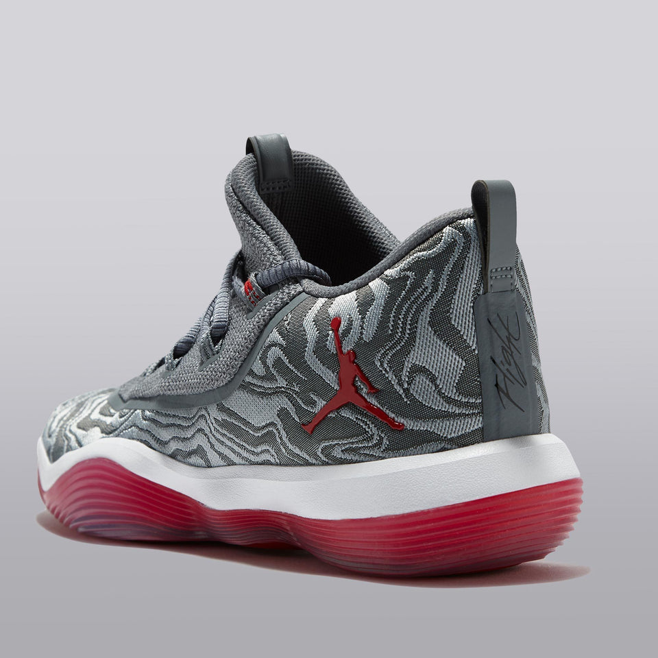 Jordan Super Fly 2017 Low Basketball Shoe - Wolf Grey/gym Red-cool Grey/white - Mens