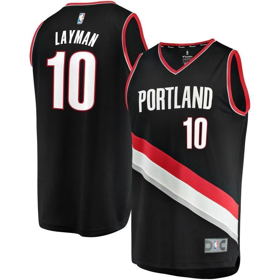 Jake Layman Portland Trail Blazers Fast Break Team Color Player Jersey  Icon Edition  Black