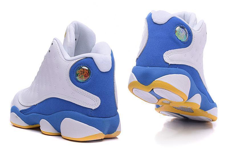 Nike Air Jordan Men 13 Retro White/Blue/Yellow Basketball Men