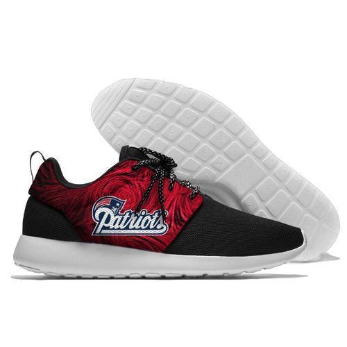 Men New England Patriots Roshe Style Lightweight Running Shoes - Black And Red 2 Super Bowl