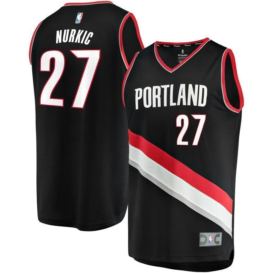 Jusuf Nurkic Black Portland Trail Blazers Fast Break Team Color Player Jersey  Icon Edition  Black