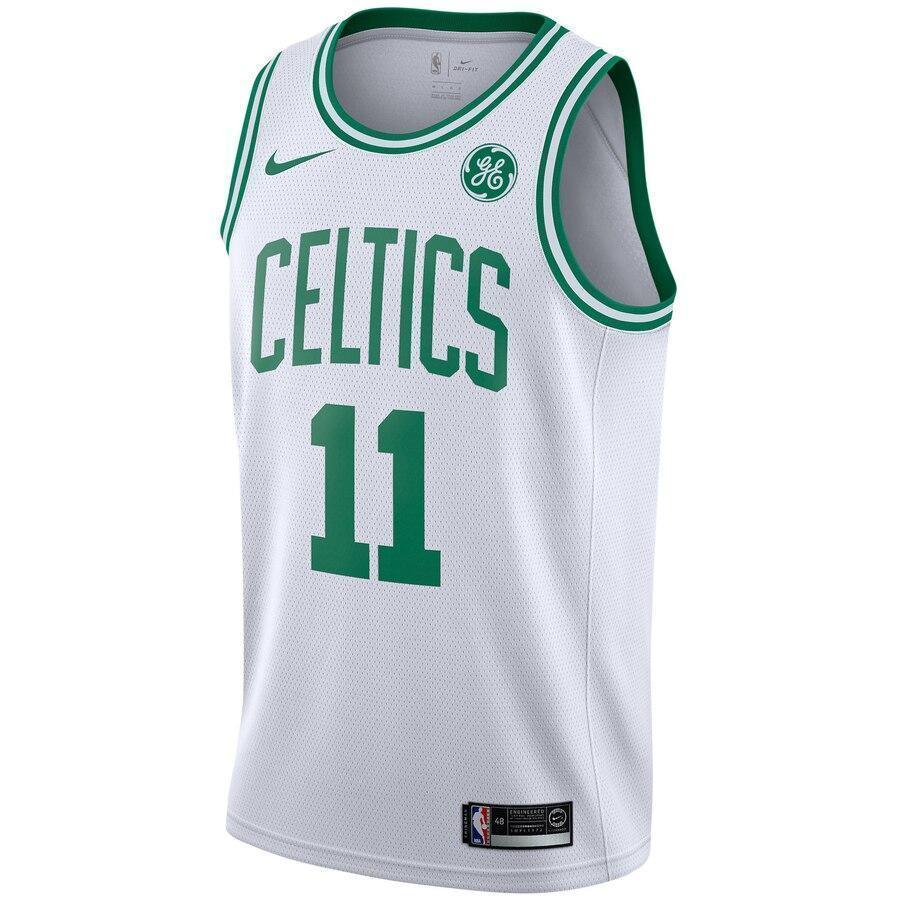 Men's Nike Kyrie Irving White Boston Celtics Swingman Sponsor Patch Jersey  Association Edition  White