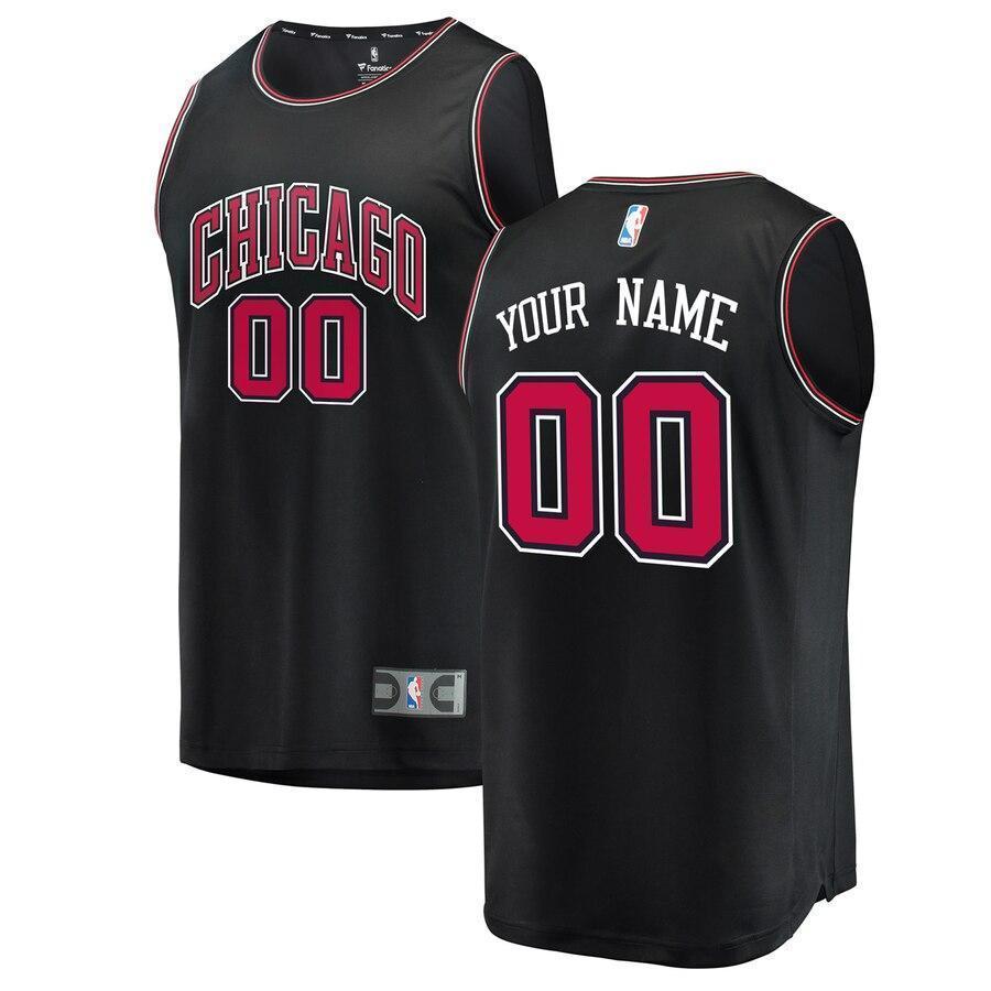 Youth Fanatics Branded Black Chicago Bulls Fast Break Replica Custom Jersey – Statement Edition  Black