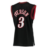 Men's Mitchell & Ness Allen Iverson Black Philadelphia 7ers  Hardwood Classics Swingman Jersey  Black