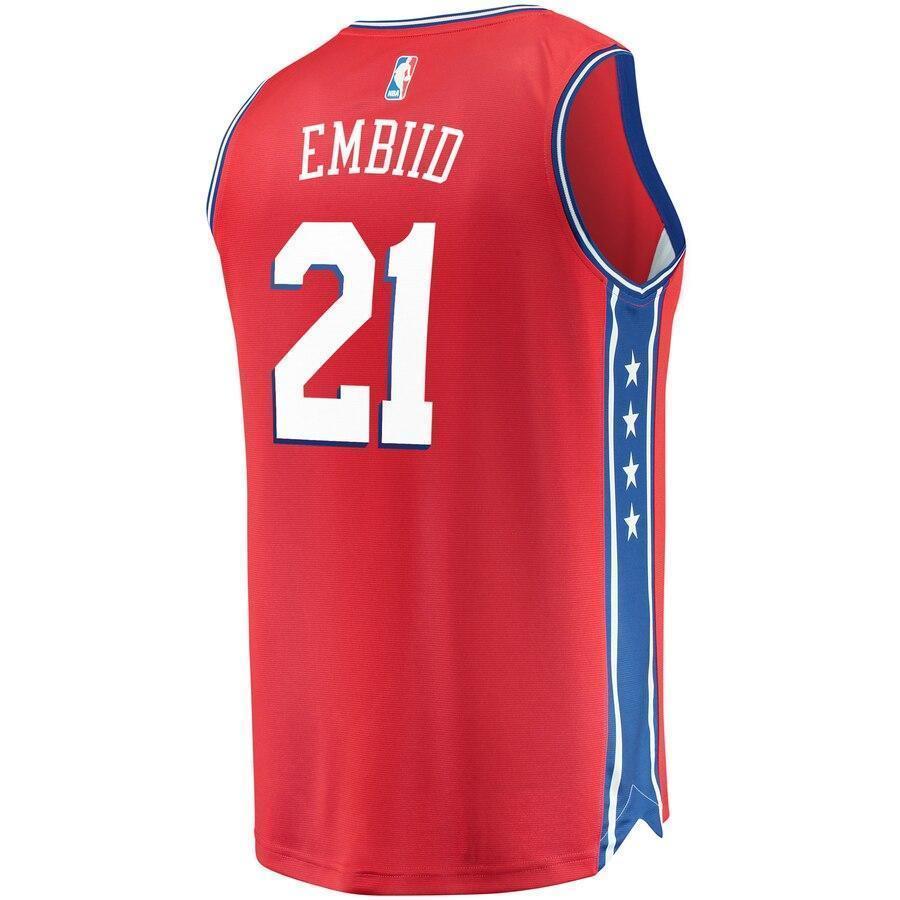 Men's Fanatics Branded Joel Embiid Red Philadelphia 7ers Fast Break Replica Jersey  Statement Edition  Red