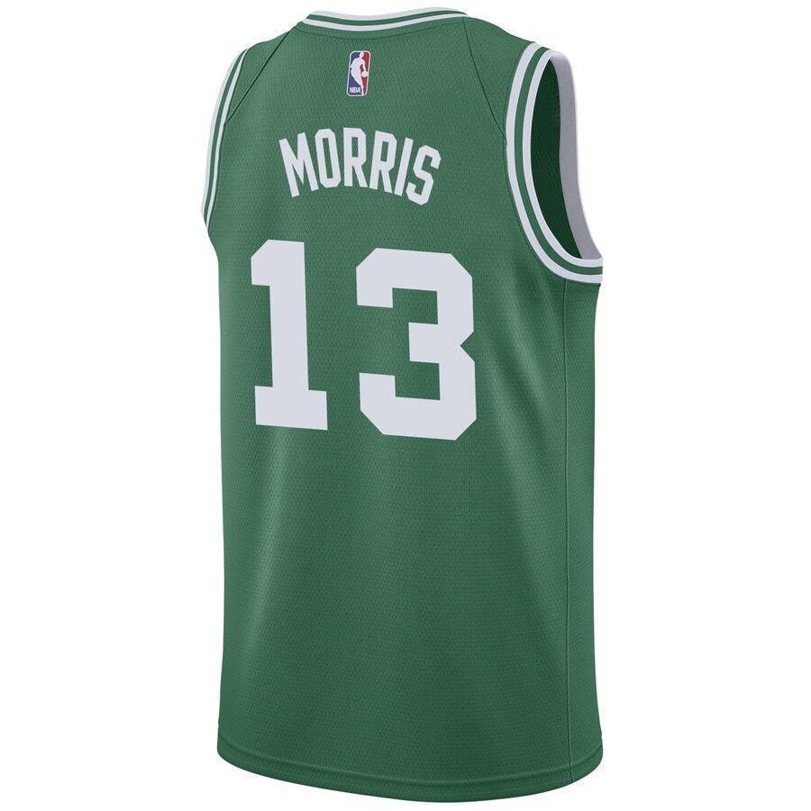 Men's Nike Marcus Morris Green Boston Celtics Swingman Sponsor Patch Jersey  Icon Edition  Green