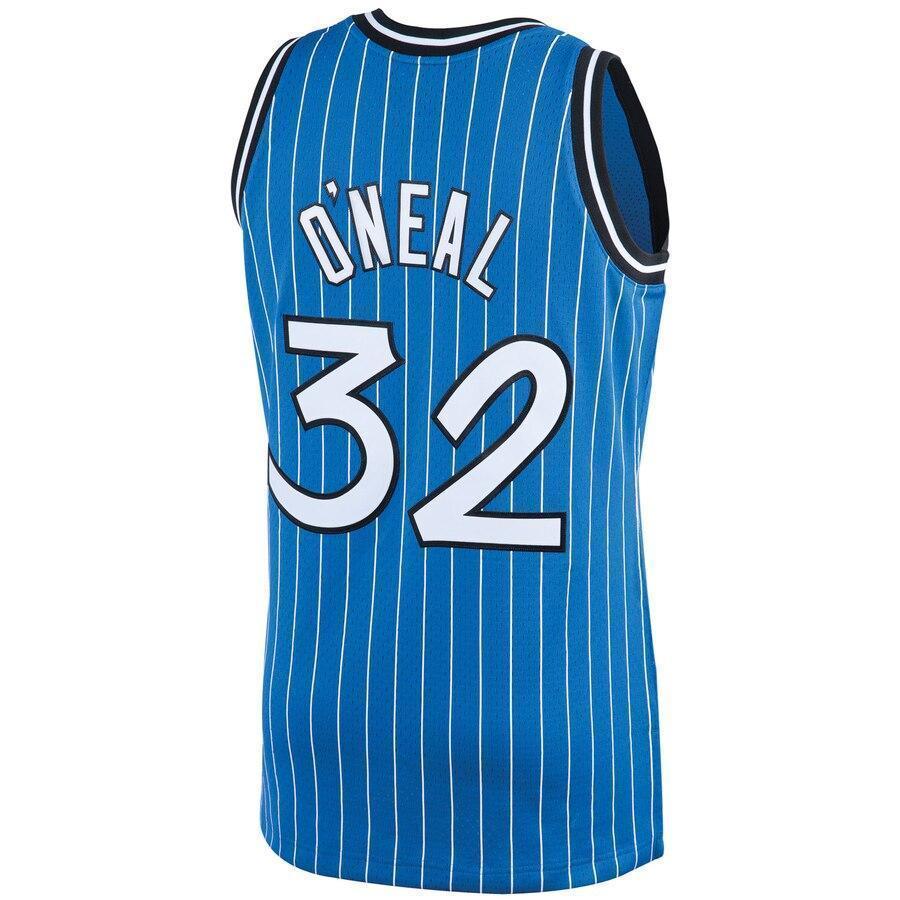Men's Mitchell & Ness Shaquille O'Neal Blue Orlando Magic  Hardwood Classics Swingman Jersey  Blue