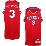 Mens Philadelphia 7ers Allen Iverson adidas Red Soul Swingman Nickname Jersey  Red