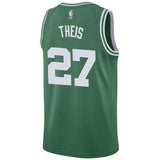 Men's Nike Daniel Theis Green Boston Celtics Swingman Sponsor Patch Jersey  Icon Edition  Green