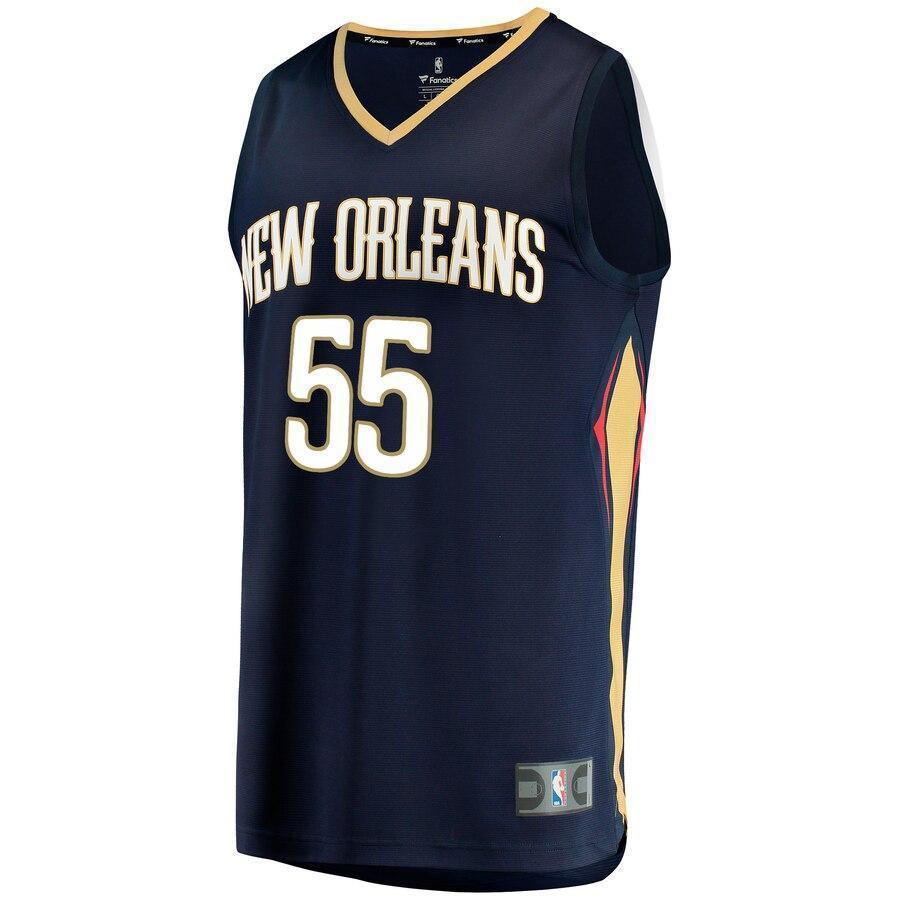 Men's Fanatics Branded E'Twaun Moore Navy New Orleans Pelicans Fast Break Replica Player Jersey  Icon Edition  Navy