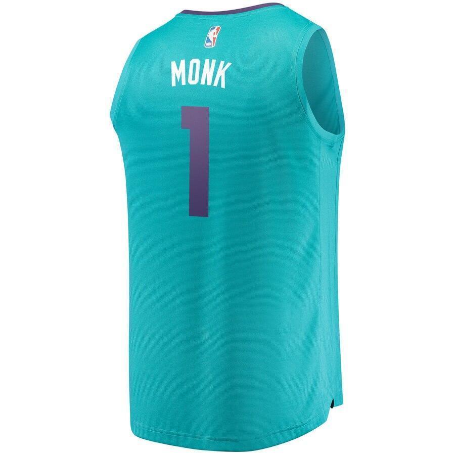 Men's Fanatics Branded Malik Monk Teal Charlotte Hornets Fast Break Replica Jersey  Icon Edition  Aqua
