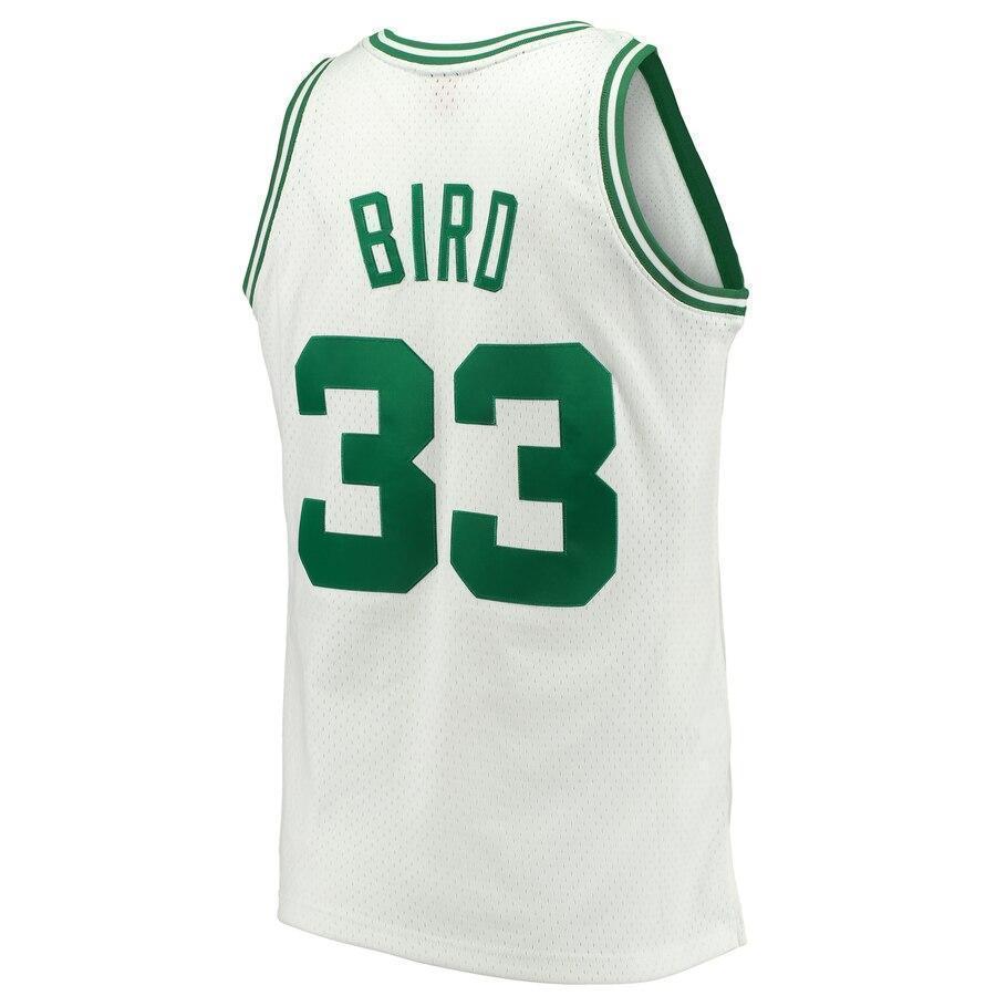 Men's Mitchell & Ness Larry Bird White Boston Celtics  Hardwood Classics Swingman Jersey  White
