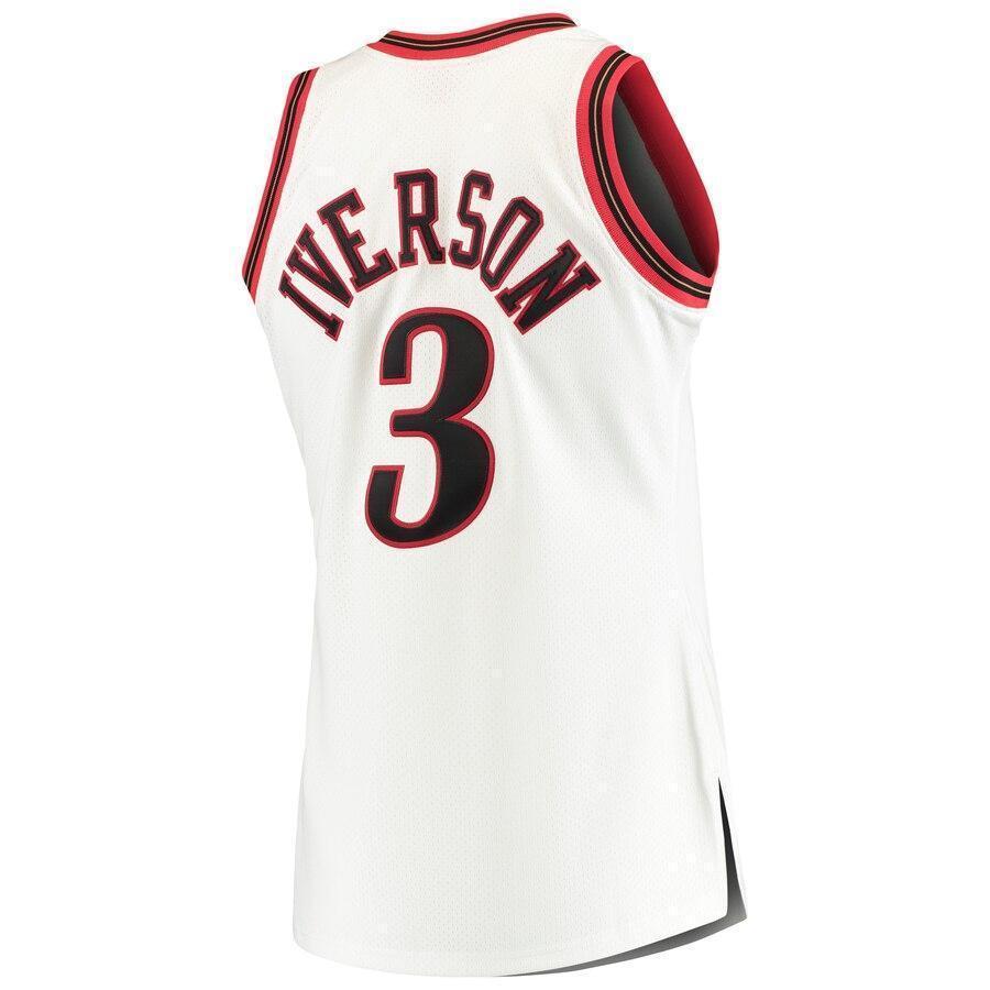 Men's Mitchell & Ness Allen Iverson White Philadelphia 7ers Home 7/ Hardwood Classics Authentic Jersey  White