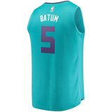 Men's Fanatics Branded Nicolas Batum Teal Charlotte Hornets Fast Break Replica Jersey  Icon Edition  Aqua