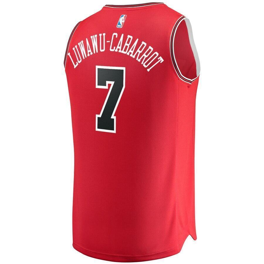 Men's Fanatics Branded Timothe LuwawuCabarrot Red Chicago Bulls Fast Break Replica Jersey – Icon Edition  Red