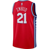 Men's Nike Joel Embiid Red Philadelphia 7ers Swingman Jersey  Statement Edition  Red