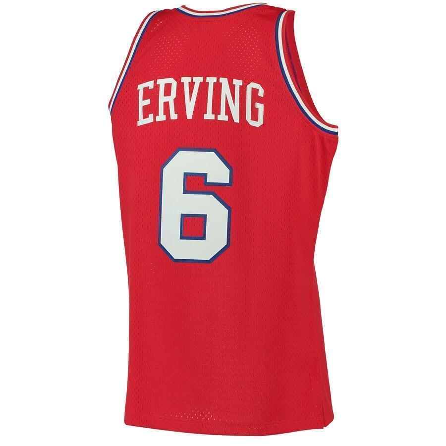 Men's Mitchell & Ness Julius Erving Red Philadelphia 7ers  Hardwood Classics Swingman Jersey  Red