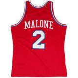 Men's Mitchell & Ness Moses Malone Red Philadelphia 7ers  # Authentic Jersey  Red