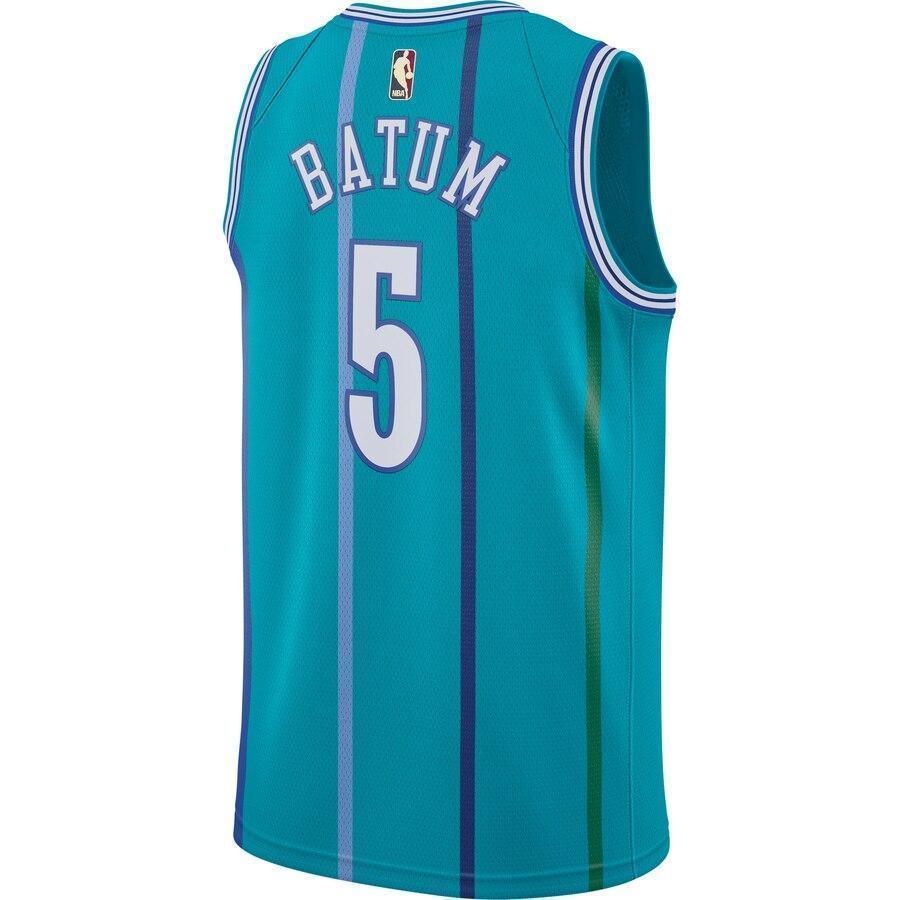 Men's Jordan Brand Nicolas Batum Aqua Charlotte Hornets Fashion Current Player Hardwood Classics Swingman Jersey  Aqua