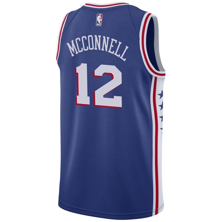 Men's Nike T.J. McConnell Royal Philadelphia 7ers Swingman Sponsor Patch Jersey  Icon Edition  Royal