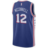 Men's Nike T.J. McConnell Royal Philadelphia 7ers Swingman Sponsor Patch Jersey  Icon Edition  Royal