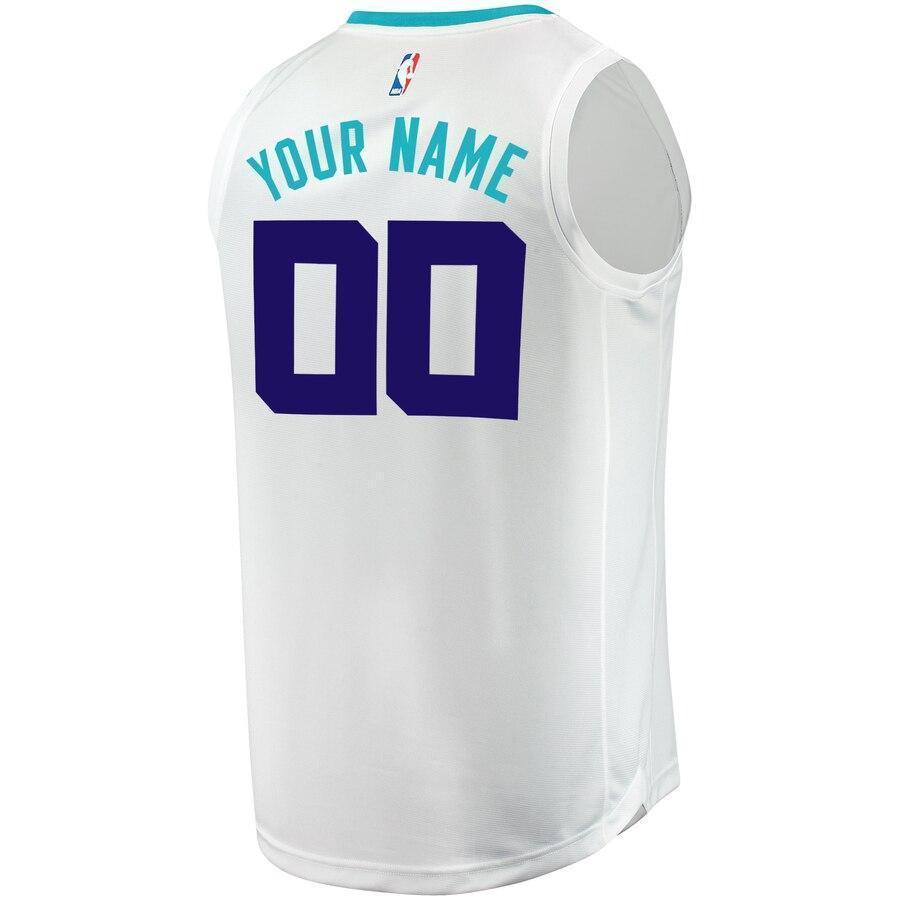 Men's Fanatics Branded White Charlotte Hornets Fast Break Custom Replica Jersey  Association Edition   White