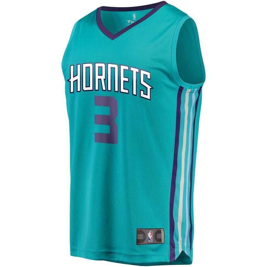 Men's Fanatics Branded Jeremy Lamb Teal Charlotte Hornets Fast Break Replica Player Jersey  Icon Edition  Aqua
