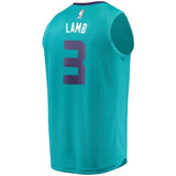 Men's Fanatics Branded Jeremy Lamb Teal Charlotte Hornets Fast Break Replica Player Jersey  Icon Edition  Aqua
