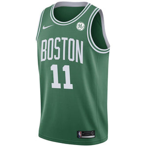 Men's Nike Kyrie Irving Green Boston Celtics Swingman Sponsor Patch Jersey  Icon Edition  Green