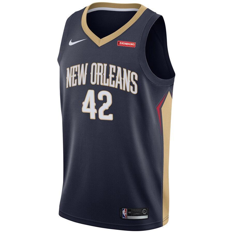 Men's Nike Alexis Ajinca Navy New Orleans Pelicans Swingman Sponsor Patch Jersey  Navy