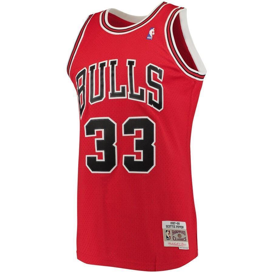 Men's Mitchell & Ness Scottie Pippen Red Chicago Bulls Big & Tall Hardwood Classics Jersey  Red