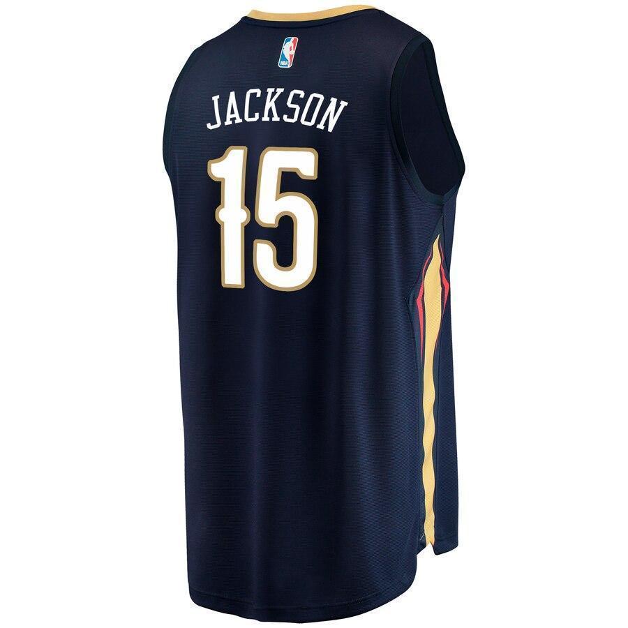 Men's Fanatics Branded Frank Jackson Navy New Orleans Pelicans Fast Break Replica Player Jersey  Icon Edition  Navy