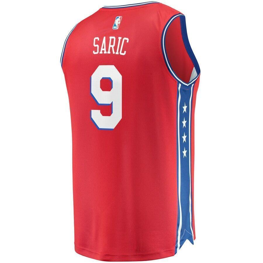 Men's Fanatics Branded Dario Saric Red Philadelphia 7ers Fast Break Replica Player Jersey  Statement Edition  Red