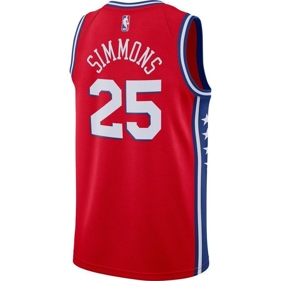 Men's Nike Ben Simmons Red Philadelphia 7ers Swingman Jersey  Statement Edition  Red
