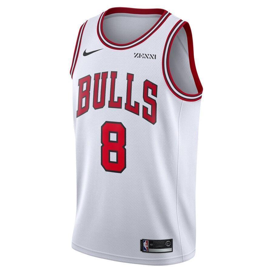 Men's Nike Zach LaVine White Chicago Bulls Swingman Sponsor Patch Jersey  Association Edition  White