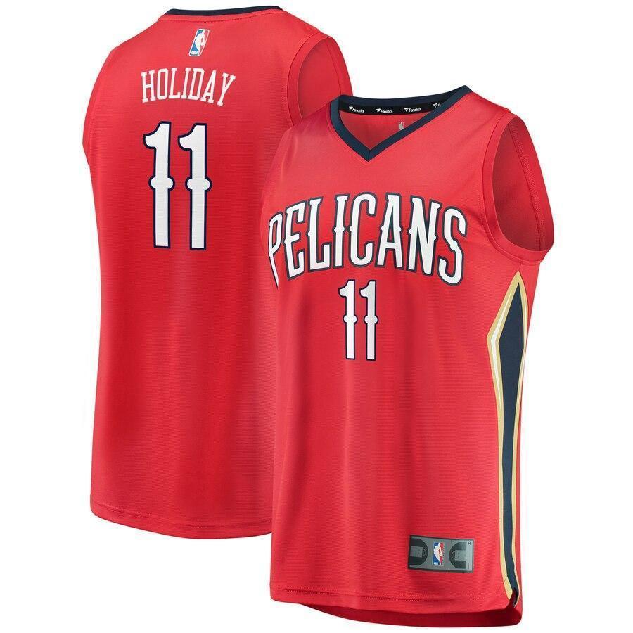 Men's Fanatics Branded Jrue Holiday Red New Orleans Pelicans Fast Break Replica Player Jersey  Statement Edition  Red