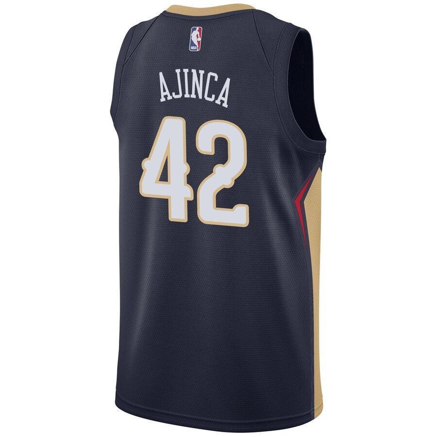 Men's Nike Alexis Ajinca Navy New Orleans Pelicans Swingman Sponsor Patch Jersey  Navy