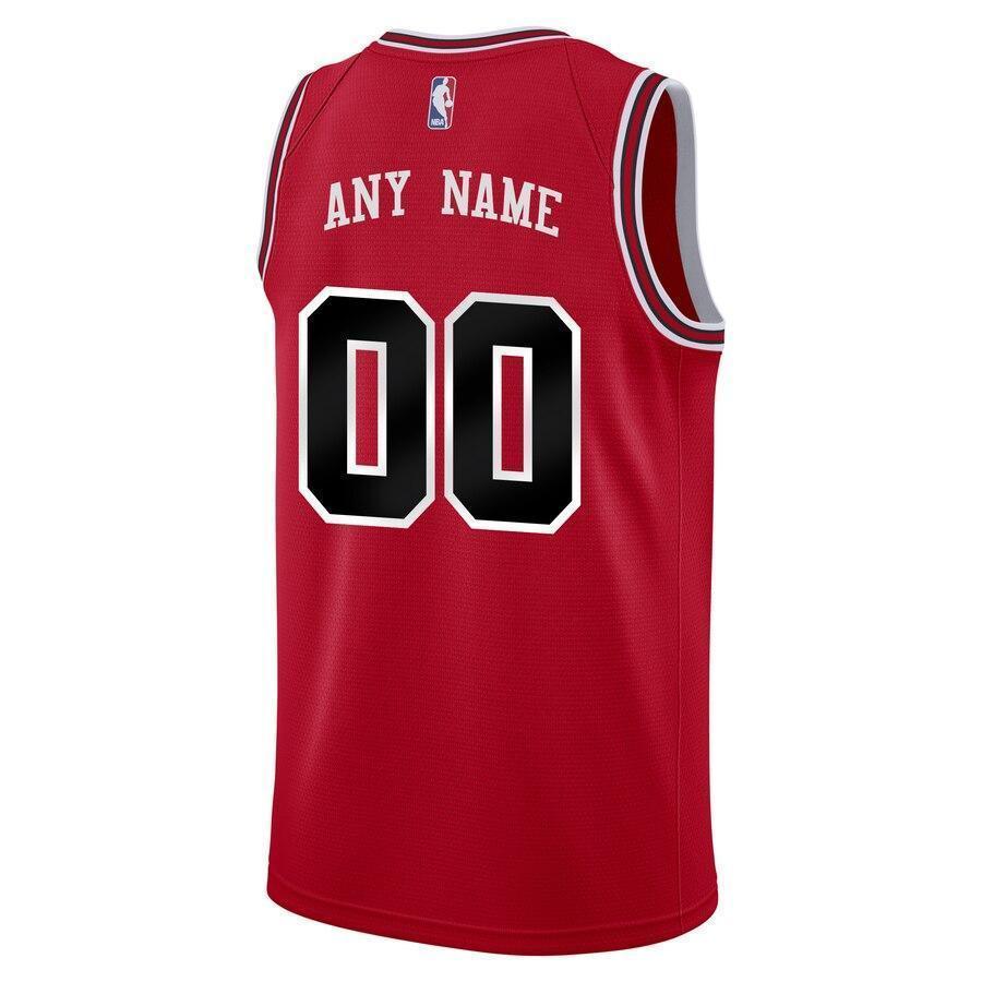 Men's Nike Red Chicago Bulls Swingman Custom Jersey  Icon Edition  Red
